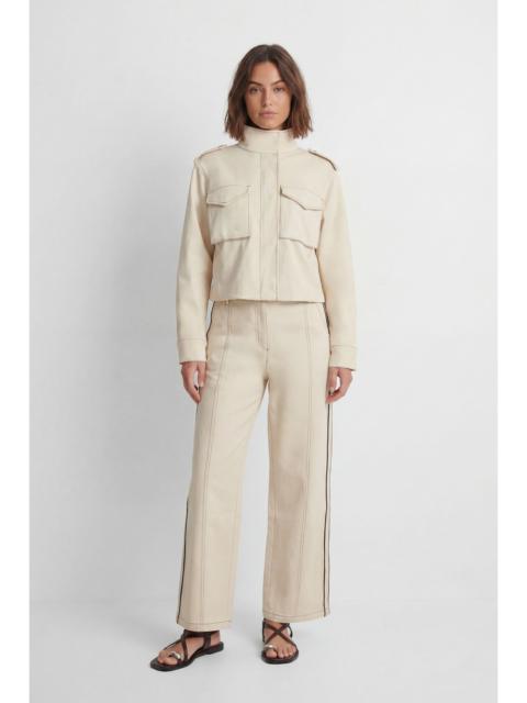 Tailored Military Cotton Stripe Straight Leg Trouser
