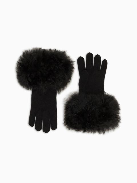 Knit cashmere gloves