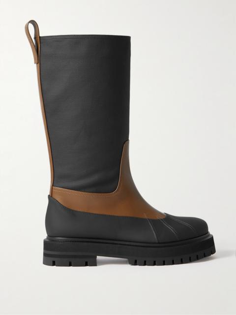 Regent Fishing Leather And Coated-canvas Rain Boots