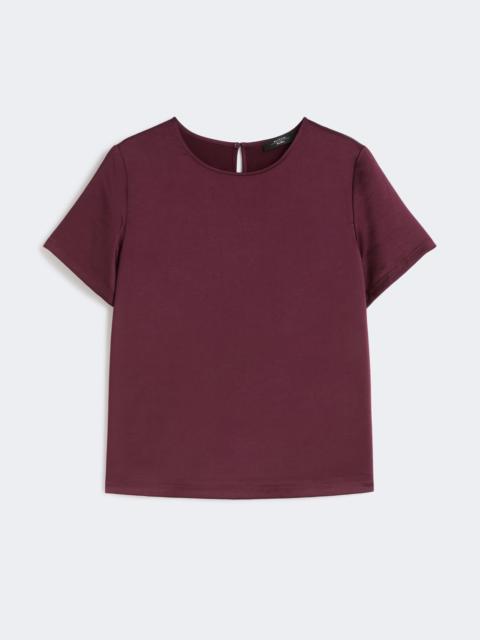 Satin and jersey T-shirt - BORDEAUX