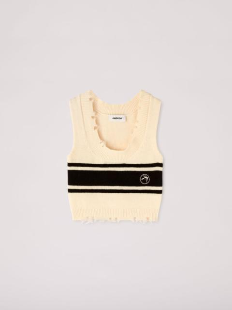 DESTROYED RIB ROUND NECK TOP