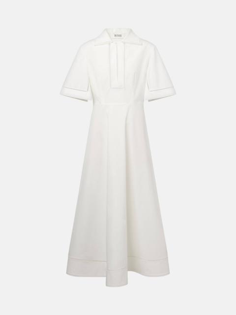 Embroidered cotton poplin midi dress