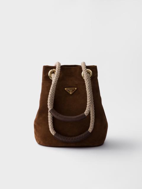 Small Prada Mariner suede bucket bag