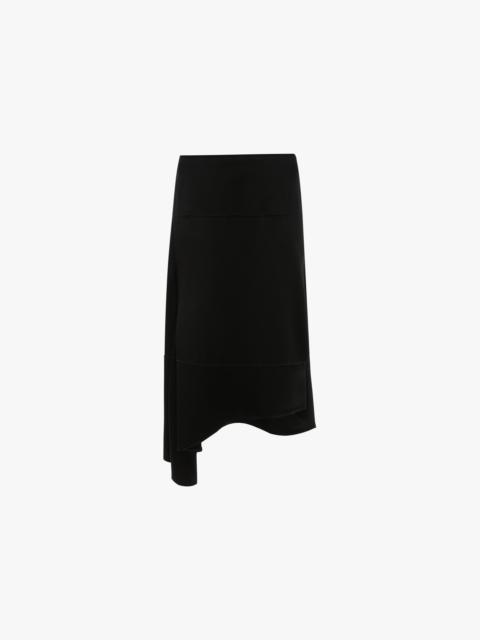 Asymmetric Midi Skirt In Black