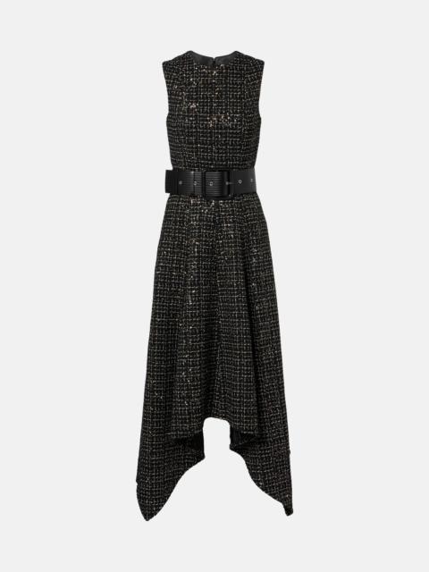 Okimi sequined tweed midi dress