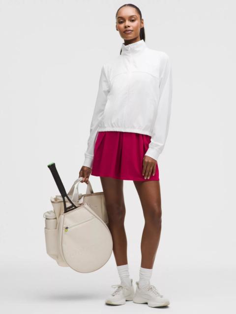 Angled-Pleat High-Rise Tennis Skirt