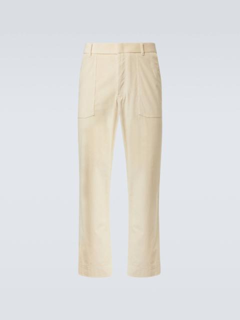 Cotton and wool corduroy straight pants