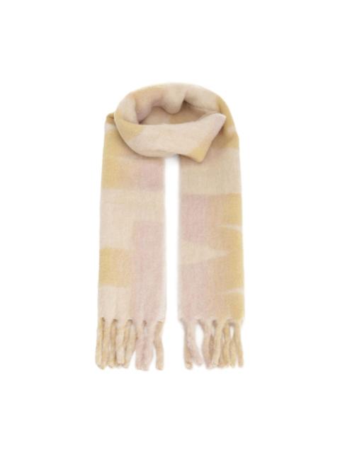 Loliana checked fringed scarf