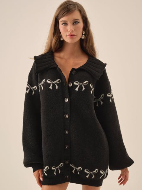 Bow Intarsia Knit Sweater