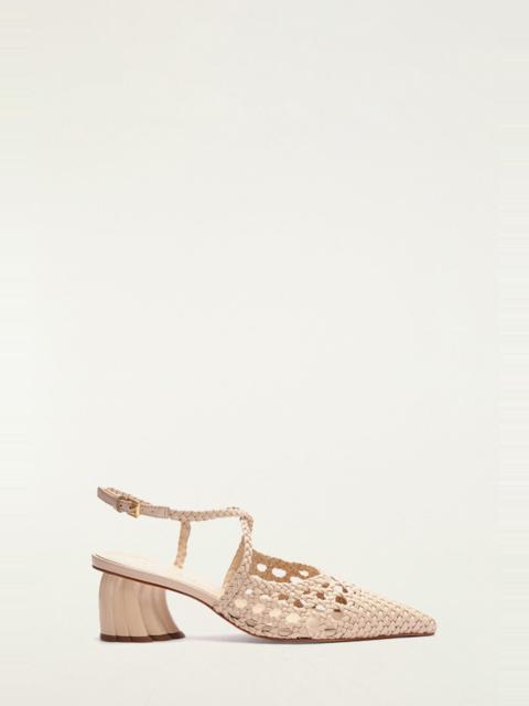 Cream Woven Wedge Heeled Sandal