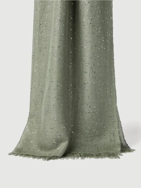 Lightweight cashmere and silk Diamond yarn knit scarf