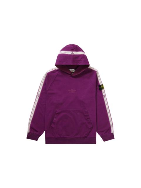 Supreme Stone Island Stripe Hooded Sweatshirt Purple
