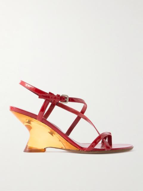Patent-leather Wedge Sandals