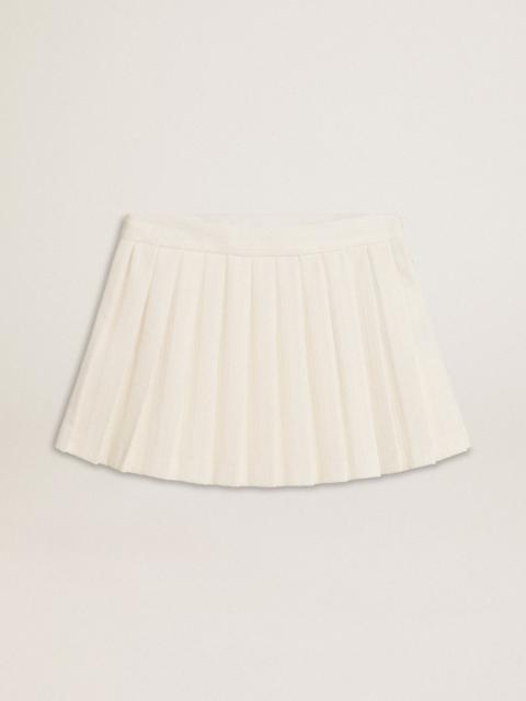 White pleated Star miniskirt