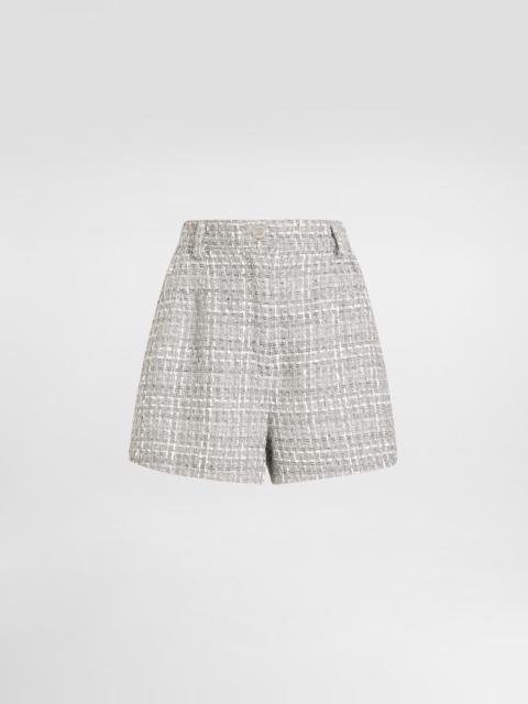 Lamé bouclé shorts