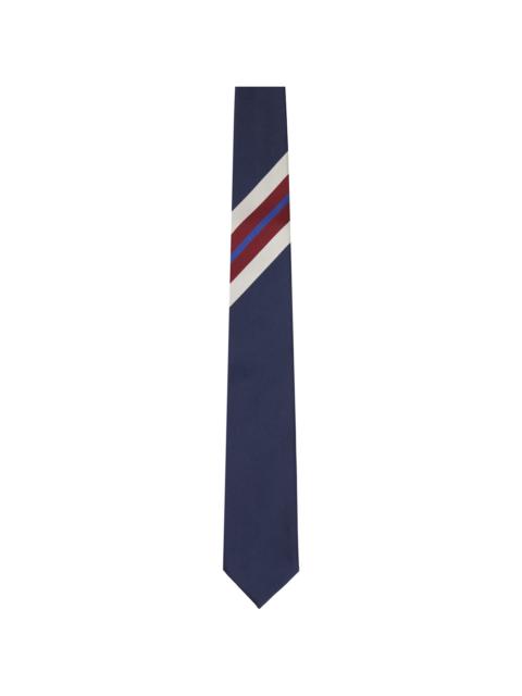 Navy Printed Silk Tie