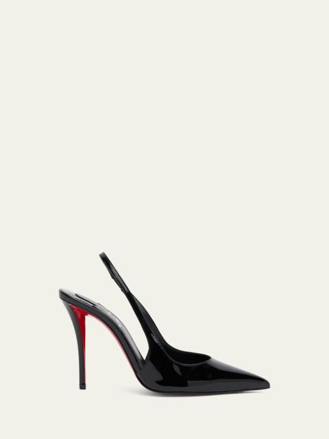 100mm Miss Z Patent Leather Slingback Pumps