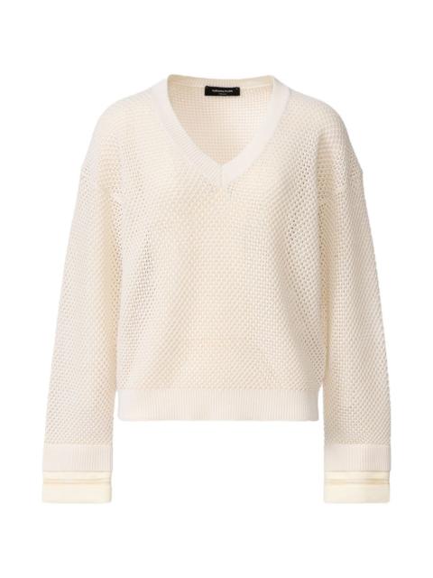 V-neck long-sleeve sweater