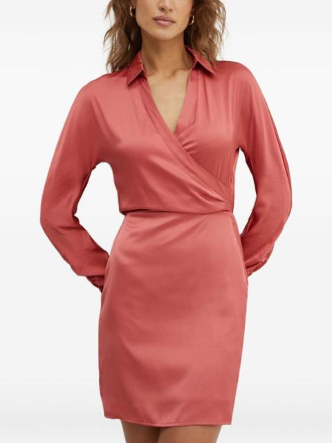 collared gathered mini dress