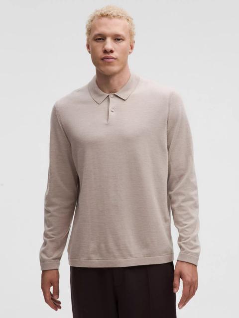 New Venture Long-Sleeve Knit Polo Shirt