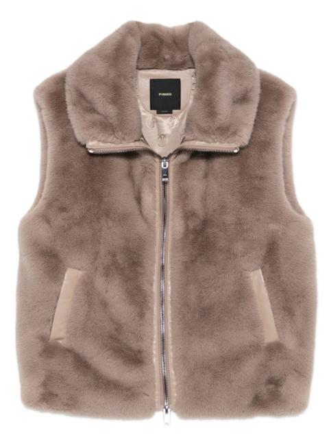 faux-fur zip-front vest