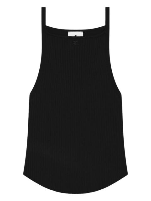 curved-hem sleeveless top