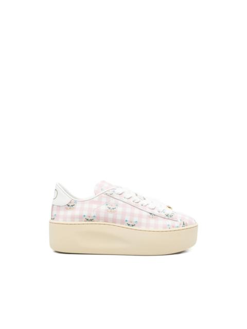 gingham platform sneakers