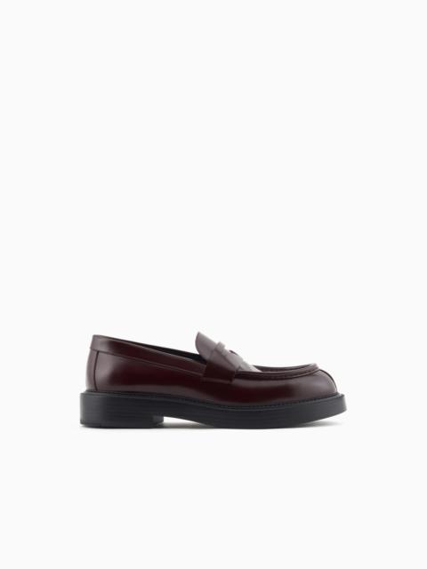 BRUSHED LEATHER LOAFERS