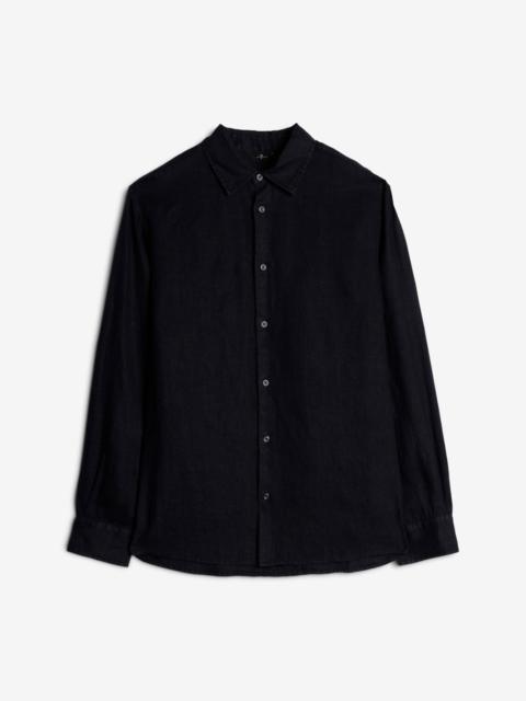 Classic Linen Button Up Shirt in Navy