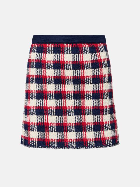 Checked cotton miniskirt