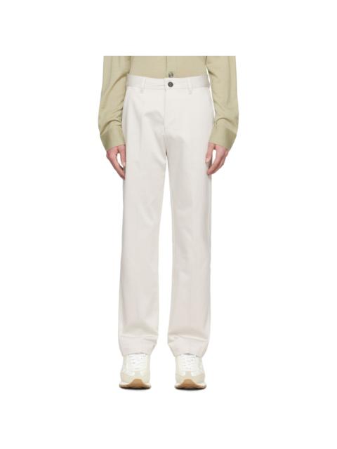 Gray Button-Fly Trousers