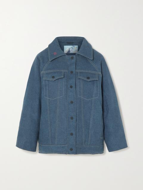 Corentine Embroidered Padded Denim Jacket