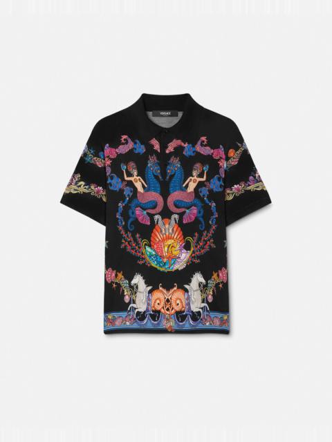 Coral Theatre Knit Silk Polo Shirt