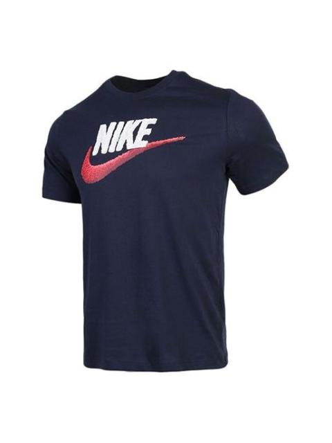 Nike Sportswear Logo Round Neck Short Sleeve Black AR4994-452