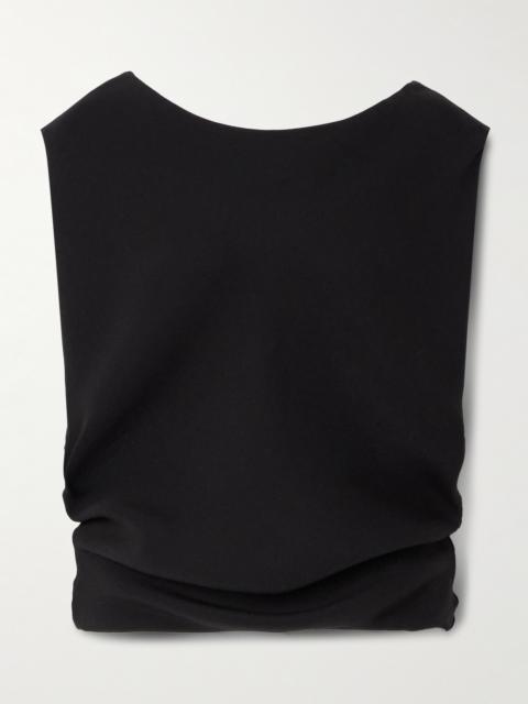 Cristyn Gathered Silk Crepe De Chine Top