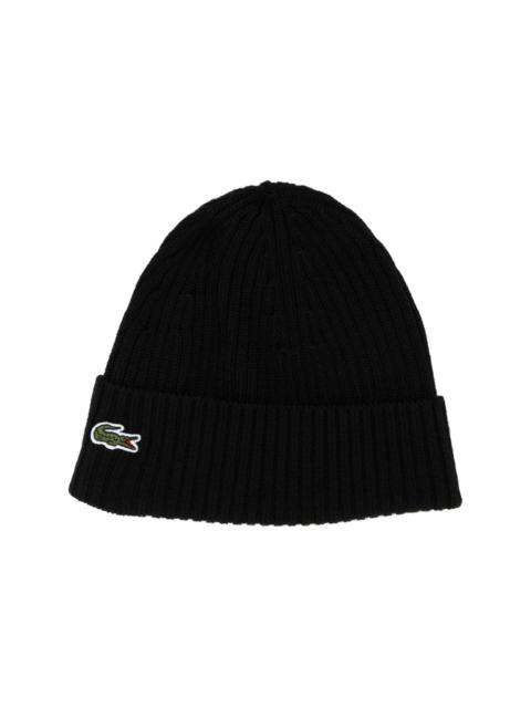 Crocodile-patch wool beanie