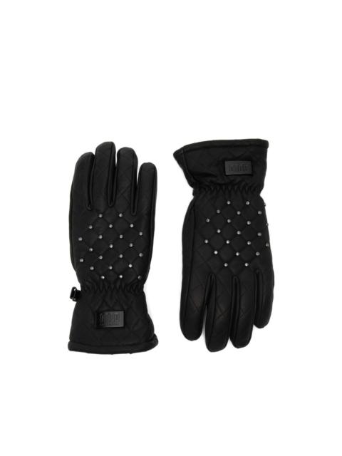 quilted embellished gloves