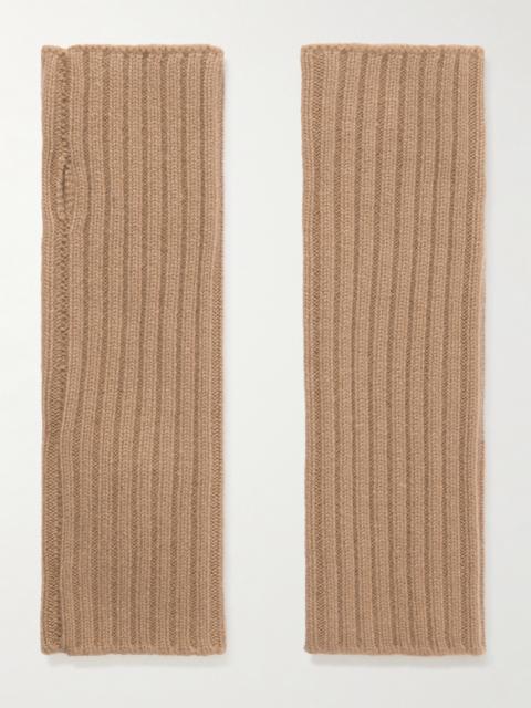 Ribbed Cashmere Fingerless Mittens