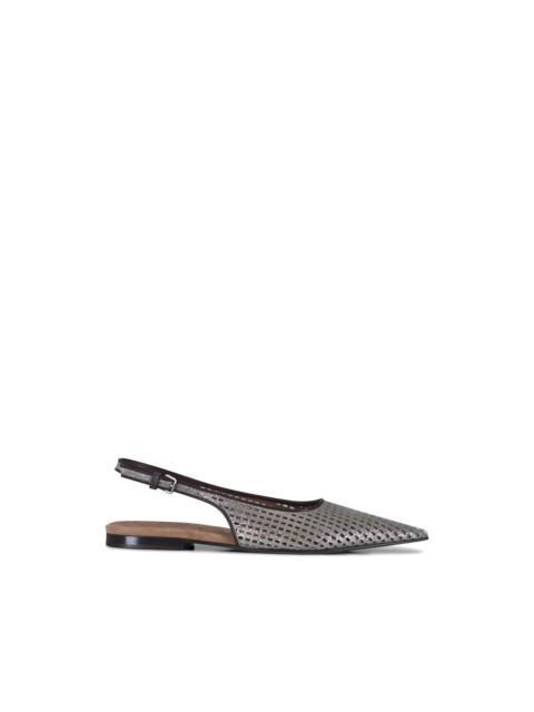 slingback perforated ballet flats