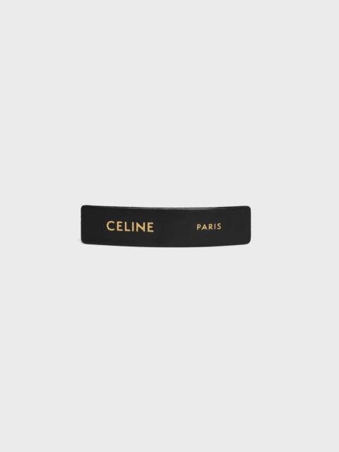 Celine Paris Hair Clip in Lambskin, Brass with Gold Finish and Steel