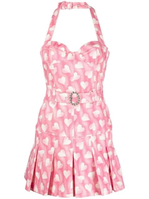 hear-print halterneck minidress