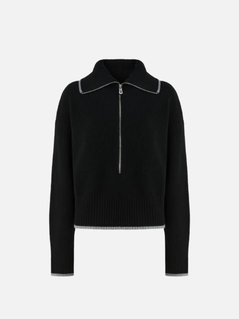 WOOL AND CASHMERE SWEATER WITH ZIP