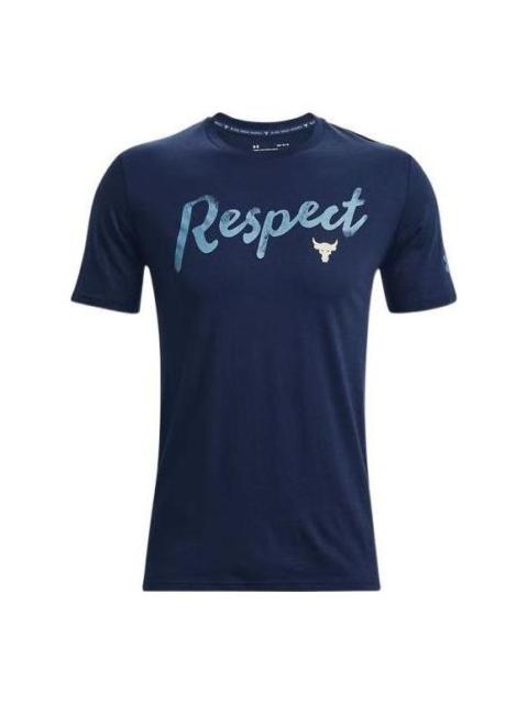 Under Armour Project Rock Respect the Grind T-Shirt 'College Navy' 1370482-408