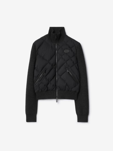 Check-stitch Nylon and Wool Jacket