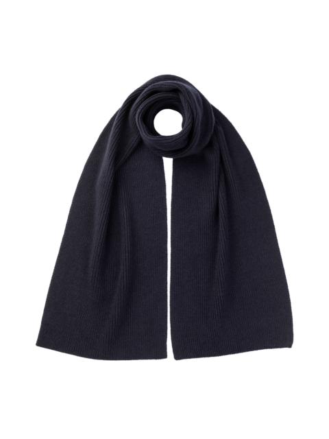 Ribbed Navy Cashmere Scarf
