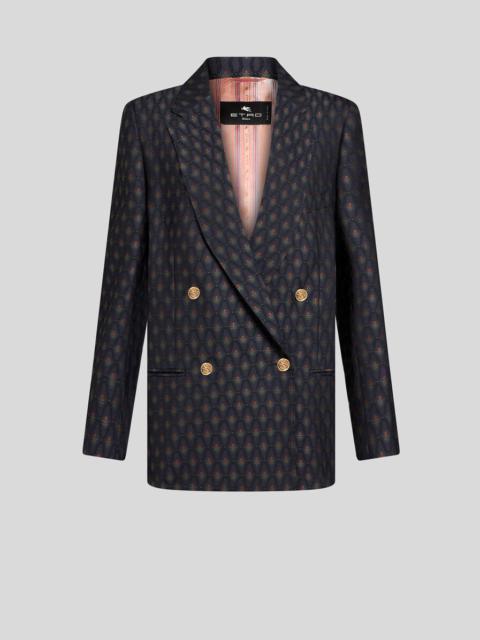 DOUBLE-BREASTED WOOL JACQUARD JACKET