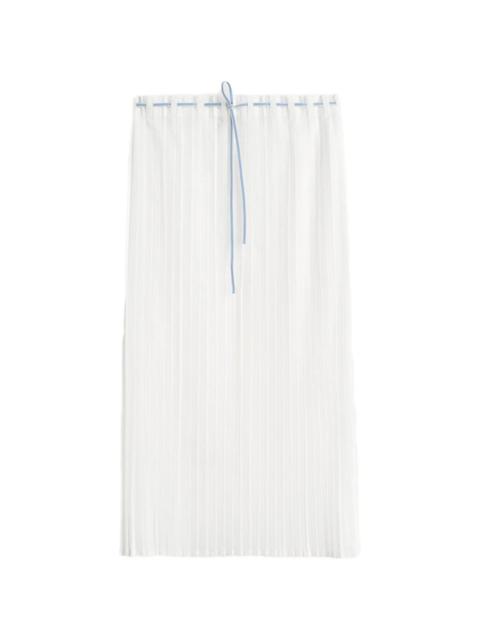 pleated midi skirt