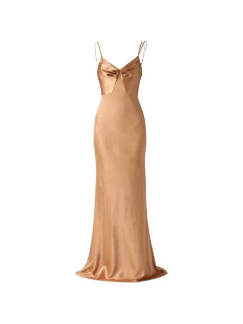 mermaid-silhouette satin maxi dress