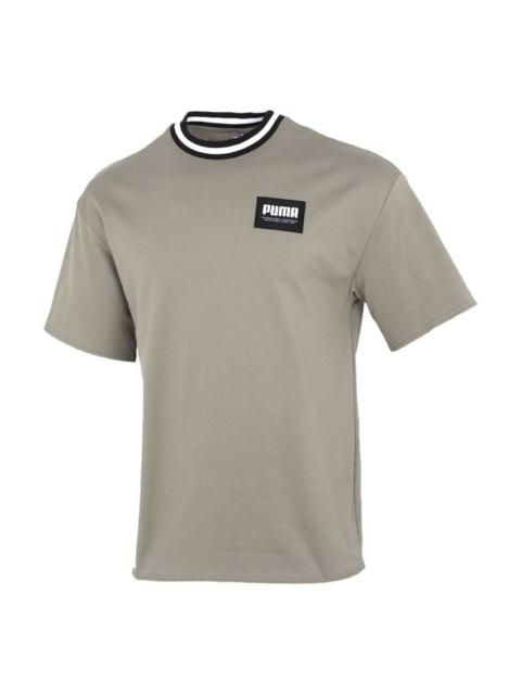 PUMA Solid Men Round Neck T-Shirt 'Olivegreen' 845861-73