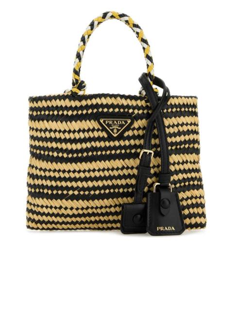 Twotone Raffia Handbag